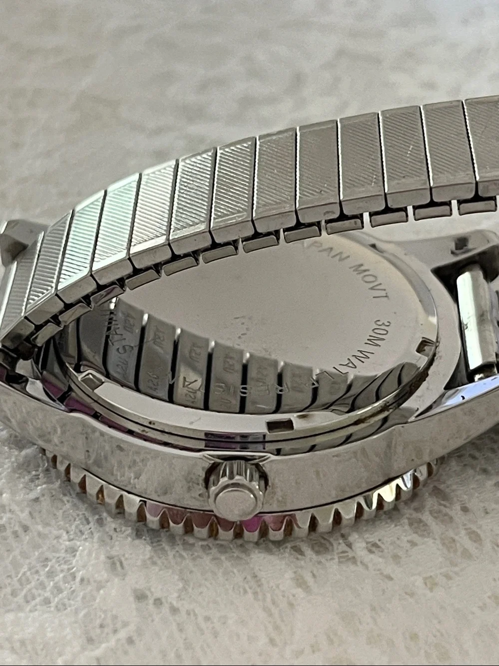 Men's Stainless Steel Watch - Black Dial